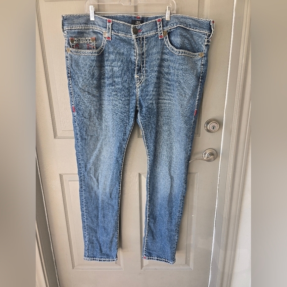 TRUE RELIGION Rocco Relaxed Skinny Mens Jeans Light Blue Size 44 Measured 46x32 - Picture 2 of 15